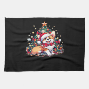 Corgi-Weihnachtsbaum Oversized T-Shirt Geschirrtuch