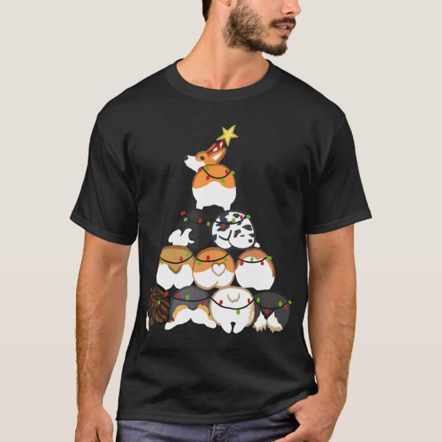 Corgi-Weihnachtsbaum     T-Shirt (Vorderseite)