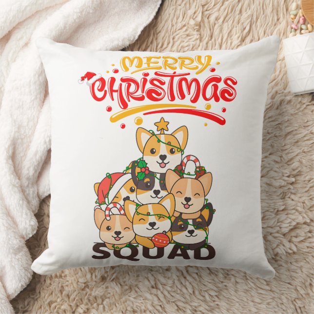 Corgi Weihnachtsbaum Weihnachtsquad Hunde Kissen (Decke)