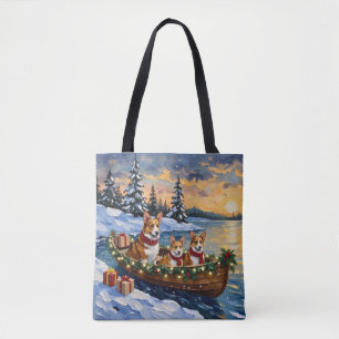 Corgi Weihnachtsboot Urlaub Tasche
