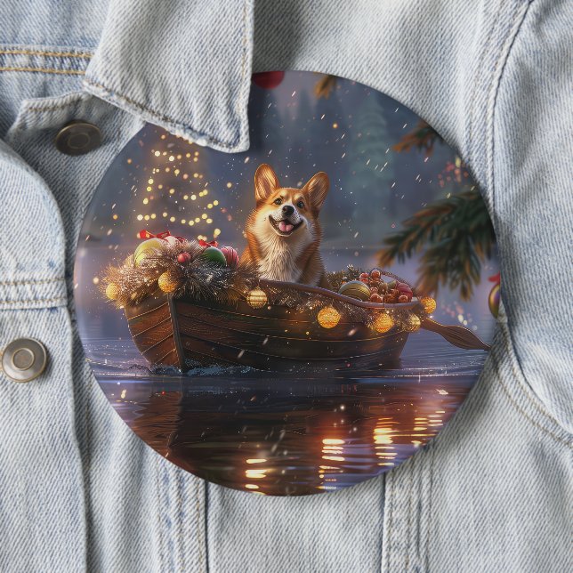 Corgi Weihnachtsfeiertage Button (Beispiel)