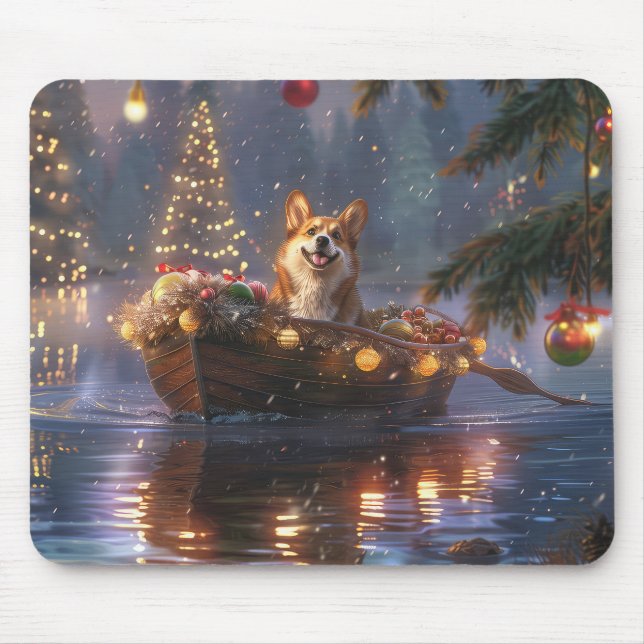 Corgi Weihnachtsfeiertage Mousepad (Vorne)