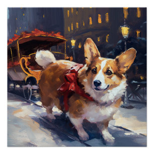 Corgi Weihnachtsfestive Saison Poster