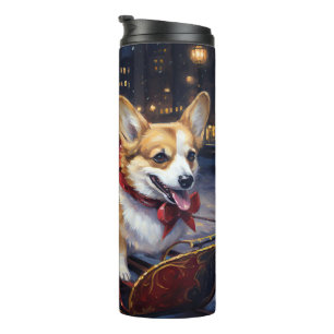 Corgi Weihnachtsfestliche Jahreszeit Thermosbecher
