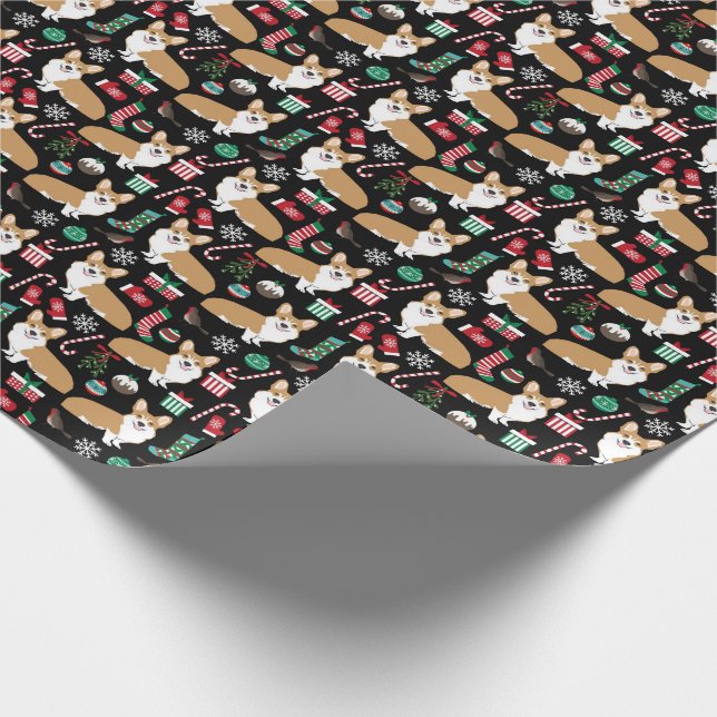 Corgi Weihnachtsgeschenk Wrap Geschenkpapier (Ecke)