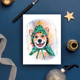 Corgi-Weihnachtsgeschenke für Hundebesitzer Feiertagspostkarte