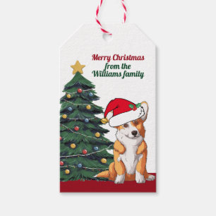 Corgi Weihnachtshund mit Schwanz Niedlich Personal Geschenkanhänger