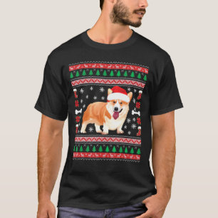 Corgi Weihnachtsmannmütze Ugly Christmas Sweater C T-Shirt