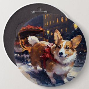 Corgi Weihnachtssaison Button