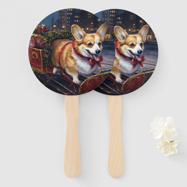 Corgi Weihnachtssaison Fächer (Vorne und Hinten)