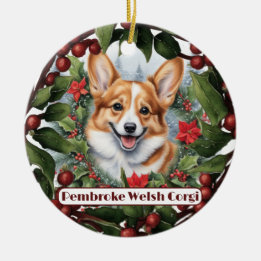 Corgi Weihnachtsschmuck, personalisieren Sie Ihre  Keramik Ornament