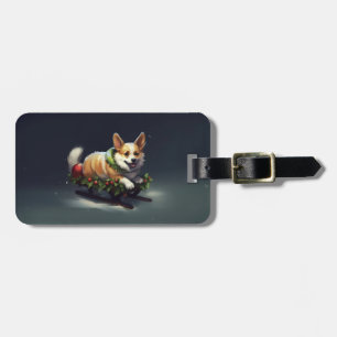 Corgi Weihnachtsschnee Winter Gepäckanhänger