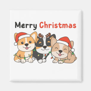 Corgi Weihnachtstiere Niedliche Hunde Frohe Weihna Magnet