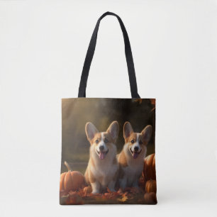 Corgi Welpe Herbstfreude Kürbis Tasche