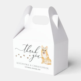 Corgi Welpe Wedding Calligraphy Vielen Dank Geschenkschachtel