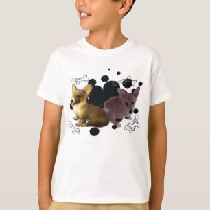 Corgi-Welpen mit Fleckhintergrund - T-Shirt
