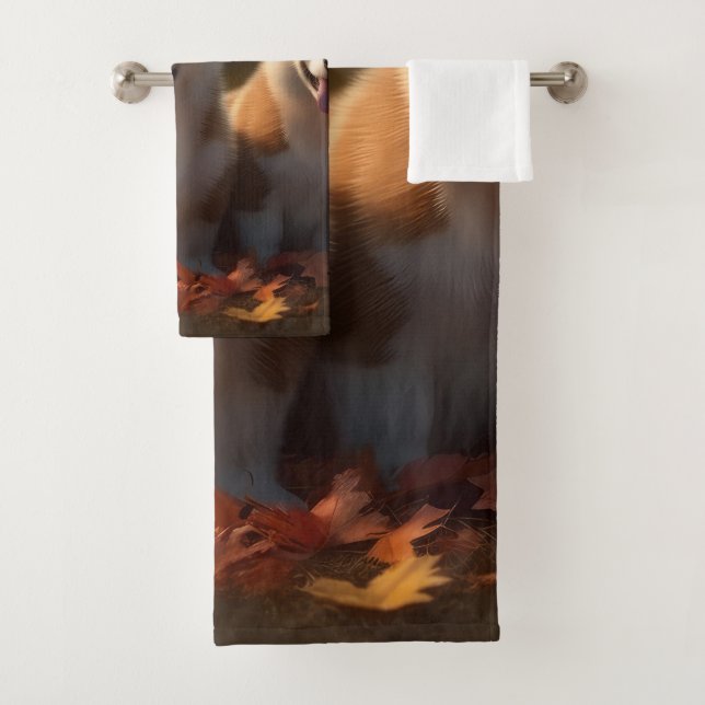 Corgi Welppy Autumn Delight Pumpkin Badhandtuch Set (Insitu)