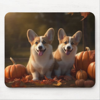 Corgi Welppy Autumn Delight Pumpkin Mousepad