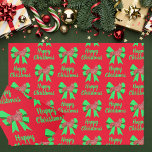 Corgi Welsh Christmas Dog & Bow Red Seidenpapier<br><div class="desc">Pembrokeshire Welsh Corgi Hund Silhouette in mit rotem Weihnachtspapier abstraktes Muster und grüner Bogen auf rotem Gewebe Papier Hintergrund. Ersetzen Sie das glückliche Weihnachten durch alles,  was Sie mögen. Verteilen Sie Freude und Kultur dieser Urlaub mit Corgi liebt rote Papiertaschentücher.</div>