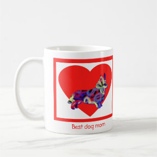 Corgi Welsh Dog Roter Valentinstag Herz Kaffeetasse