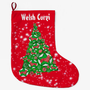 Corgi Welsh Dog Weihnachten Big Tree Dekoration Ro Großer Weihnachtsstrumpf