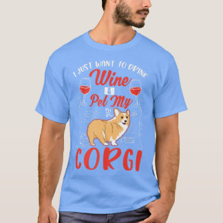 Corgi Wine Welsh Corgi-645 T-Shirt