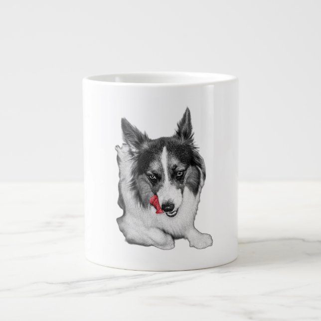 Corgi Wink in Rot Jumbo-Tasse (Vorderseite)
