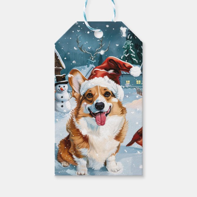 Corgi Winter Wonderland Christmas Joy Geschenkanhänger (Vorderseite)