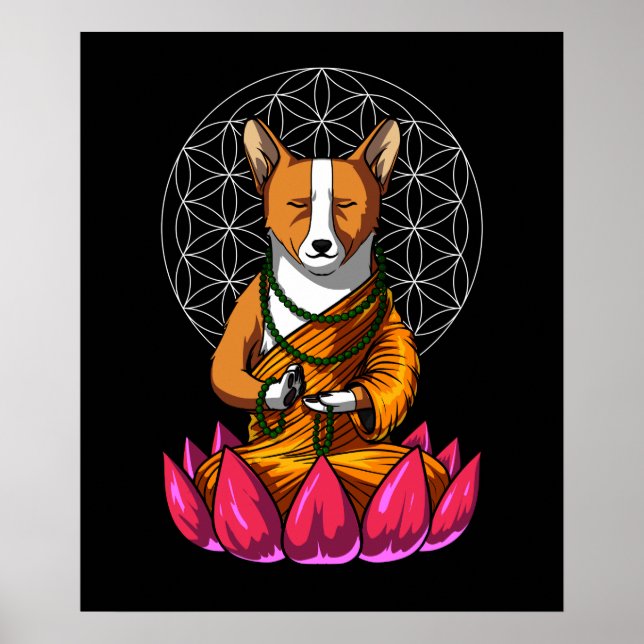 Corgi Yoga Dog Meditation Buddha Pet Poster (Vorne)