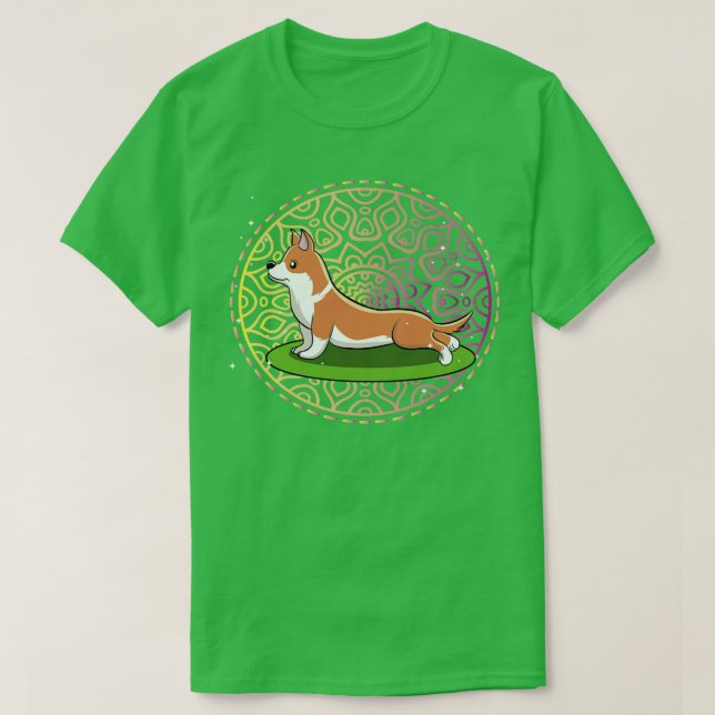 Corgi Yoga Doga Dog Yoga T-Shirt (Design vorne)
