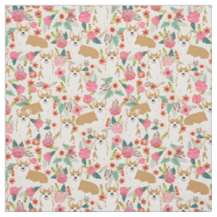 Corgiblumengewebe - Creme Stoff