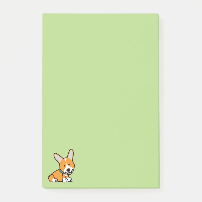CorgiCorgis verfolgen Welpenhündchen glücklichen Post-it Klebezettel (Vorderseite)