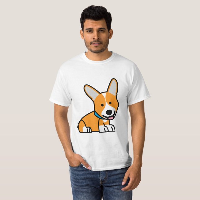 CorgiCorgis verfolgen Welpenhündchen glücklichen T-Shirt (Vorne ganz)