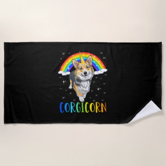 Corgicorn Corgi Einhorn Mädchen Jungen Kinder Rege Strandtuch