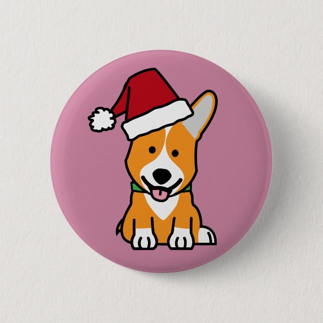 Corgihundewelpe Button (Vorderseite)