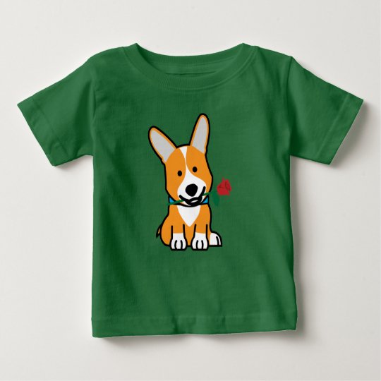 Corgihundewelpe Pembroke-Waliservalentine-Rose Baby T-shirt