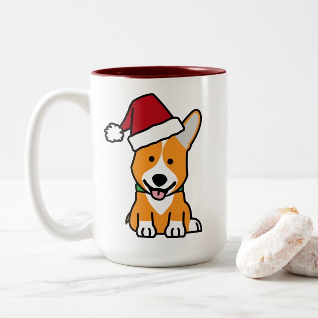 Corgihundewelpe Zweifarbige Tasse (Mit Donut)