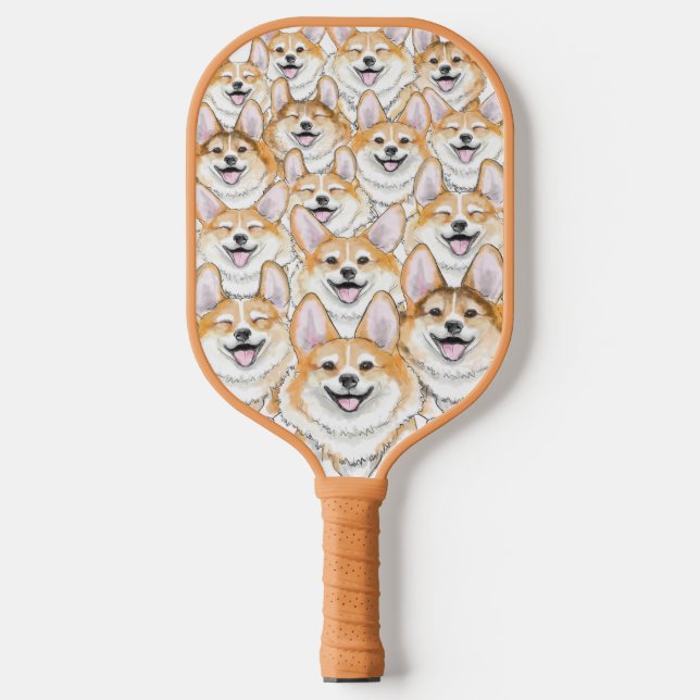 Corgis auf einem Pickleball Paddle (Vorderseite)