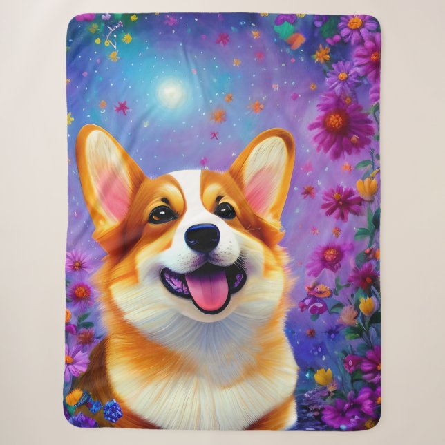 Corgis Blumenwelt Sherpadecke (Vorderseite)