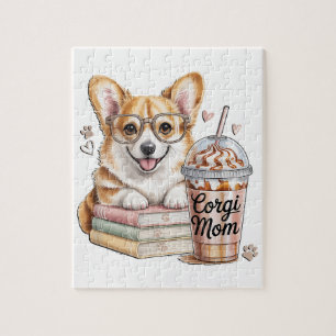 Corgis Bücher und Eiskaffee für Hund