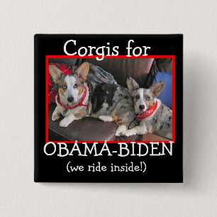Corgis für Obama-Biden Button