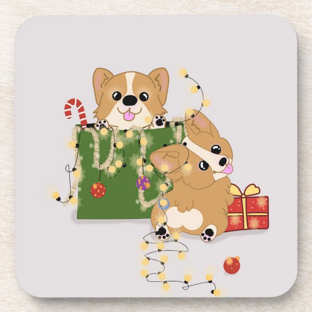 Corgis Getränkeuntersetzer (Vorderseite)