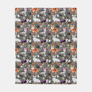 Corgis Halloween-Kostüm witzig Fleecedecke