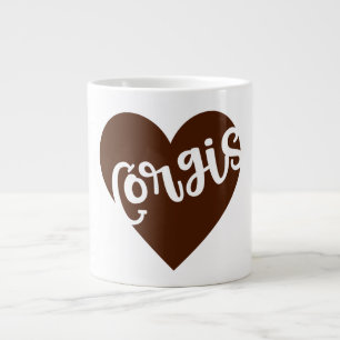 CORGIS - HERZ MIT ZEICHENTYPOGRAFIE Jumbo-Tasse