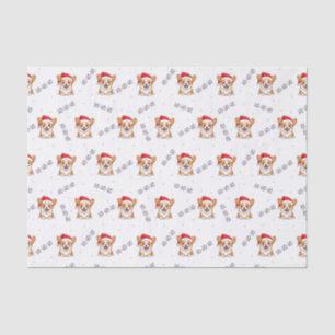 Corgis in Weihnachtsmannmützen Weihnachtsmuster Seidenpapier