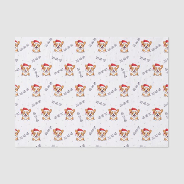 Corgis in Weihnachtsmannmützen Weihnachtsmuster Seidenpapier (Vorderseite)