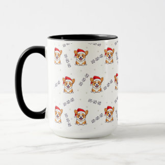 Corgis in Weihnachtsmannmützen Weihnachtsmuster Tasse