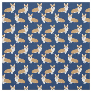 Corgis on Navy - niedliches Hundemuster Stoff