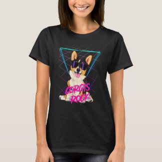 Corgis Rock Retro 80s Corgi Dog In Sunglasses 1 T-Shirt
