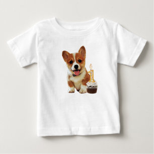 Corgiwelpe und eine Kerze Baby T-shirt